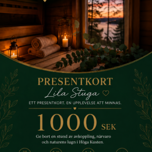 Lila Stuga Presentkort för vistelse – 1000 SEK